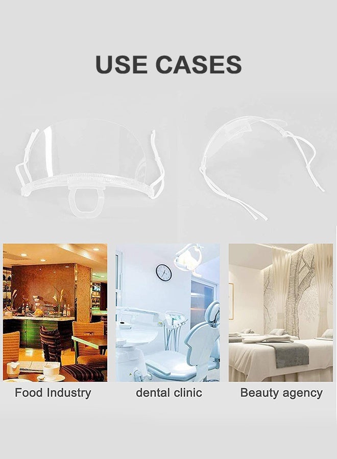 Sweet Life 20 Pieces Face Shield Completely Transparent Spit Guard Mouth Shield Anti-Fog Reusable Face Covering Mask great for Events, Restaurants, Nail Salons, Food, Chef, Dentist, Spa and More - Image 3